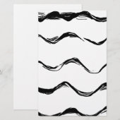 Zwart lijnenpatroon briefpapier (Voorkant / Achterkant)
