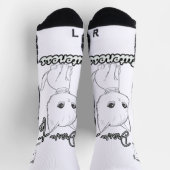 Zwart lijnkunst kitten met halsband sokken (Top)