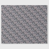 Zwart lijnpatroon, omslagpapier cadeaupapier (Vlak)