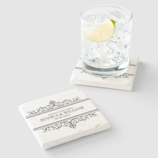 Zwart  Lijst altijd na Stenen Onderzetter (Zijkant)