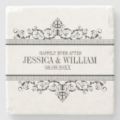 Zwart  Lijst altijd na Stenen Onderzetter (Voorkant)