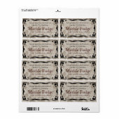 Zwart Lijst en Marmer Bruin Label Sjabloon (Full Sheet)