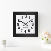 Zwart Lijst en nummers | DIY Achtergrondkleur Vierkante Klok (Huis)