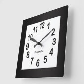 Zwart Lijst en nummers | DIY Achtergrondkleur Vierkante Klok (Hoek)