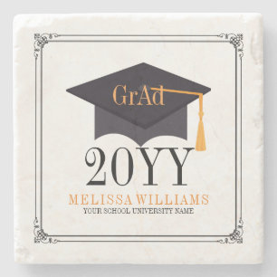 Zwart Lijst en Pet Afstuderen 2016 Stenen Onderzetter