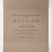 Zwart lijst, initialen monogram kraft papier bruil drieluik uitnodiging (Binnenkant midden)