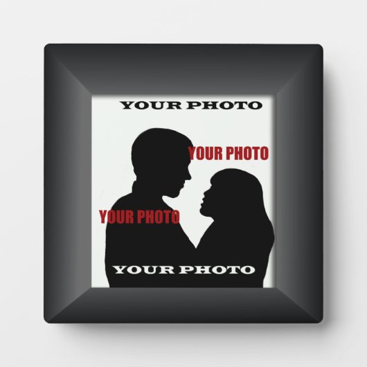 Zwart Lijst Je foto vierkant Plaque Fotoplaat (Voorkant)