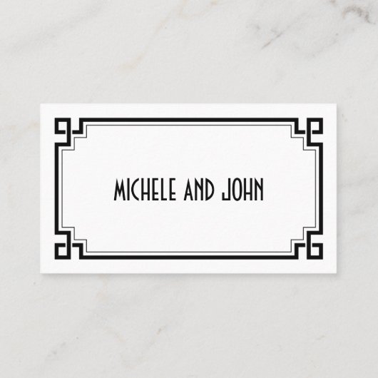 Zwart Lijst Kunst Deco White Wedding Place Names Plaatskaartje (Achterkant)