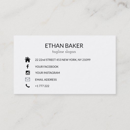 Zwart Lijst & logo's Visitekaartje (Achterkant)