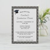 Zwart Lijst Pet Grijs Afstuderen Kaart (Staand voorkant)