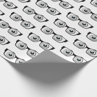 Zwart lijsten bril met oogballen cadeaupapier