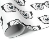 Zwart lijsten bril met oogballen cadeaupapier (Rol Hoek)