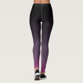 Zwart-Lila Paarse ombre gradiënt vervagen Leggings (Achterkant)