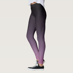 Zwart-Lila Paarse ombre gradiënt vervagen Leggings