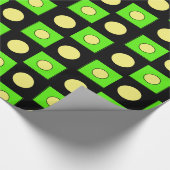 Zwart Lime Groene en Gele Abstracte Vormen Cadeaupapier (Hoek)