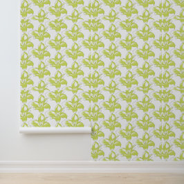 Zwart Lime Kordate Bloempatroon Behang