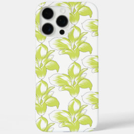 Zwart Lime Krachtig Bloempatroon iPhone 16 Pro Max Hoesje