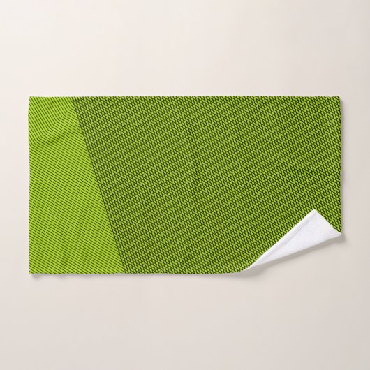 Zwart & Limegroene Elegante Abstracte Moderne Mini Bad Handdoek (Handdoek)