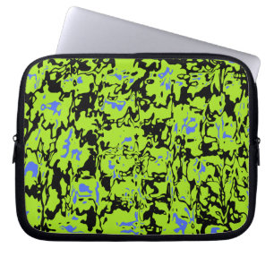 Zwart-Limoen Abstracte wervelkolom Laptop Sleeve