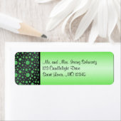 Zwart, Limoen Glittery Stippen Retouradreslabel Etiket (Insitu)