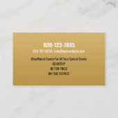 Zwart Limousine Visitekaartje (Achterkant)