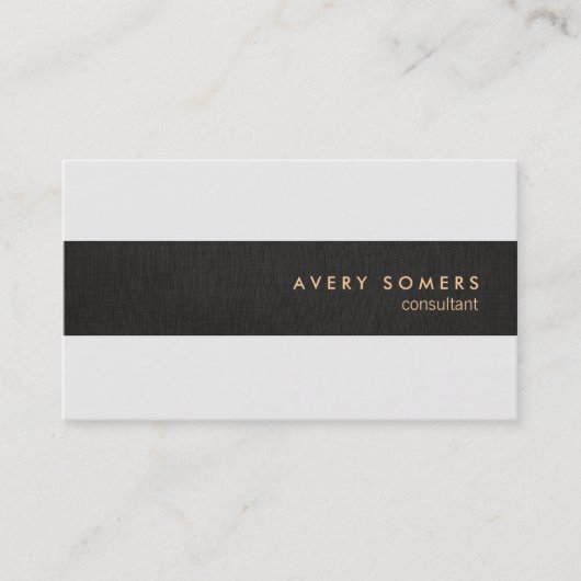 Zwart Linen ziet er eenvoudig uit, moderne Stripe  Visitekaartje (Voorkant)