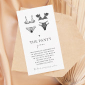 Zwart Lingerie & Hart Vrijgezellenfeest Panty Game Informatiekaartje