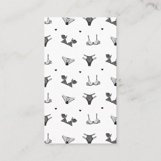 Zwart Lingerie & Hart Vrijgezellenfeest Panty Game Informatiekaartje (Achterkant)