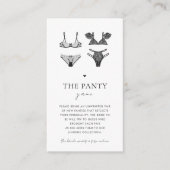 Zwart Lingerie & Hart Vrijgezellenfeest Panty Game Informatiekaartje (Voorkant)