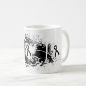 Zwart lint-baanhooghart koffiemok (Voorkant rechts)