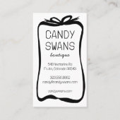 Zwart Lint Bows Sweet Custom QR Code Girly Visitekaartje (Voorkant)