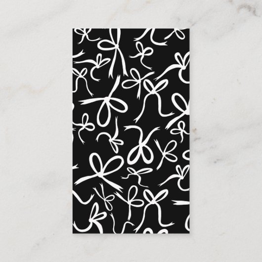 Zwart Lint Bows Sweet Custom Vrouwelijk Schattige  Visitekaartje (Achterkant)