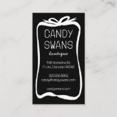 Zwart Lint Bows Sweet Custom Vrouwelijk Schattige Visitekaartje (Voorkant)