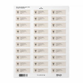 Zwart lint bruidsretouradreslabel etiket (Full Sheet)