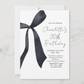 Zwart lint Elegant 30ste verjaardag Kaart (Voorkant)
