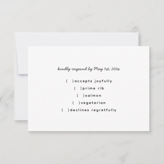 ZWART LINT EN BOOG RSVP KAARTJE (Voorkant)