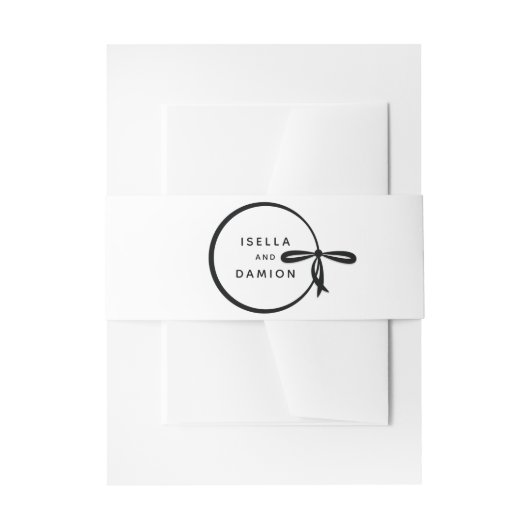 ZWART LINT EN BOOG UITNODIGINGEN WIKKEL (Voorkant Voorbeeld)