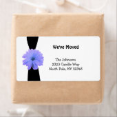 Zwart lint met Paars gloeiend nieuw adres Etiket (Insitu)