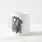 Zwart lint met vleugels koffiemok (Voorkant links)