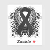 Zwart lint met vleugels sticker (Vel)