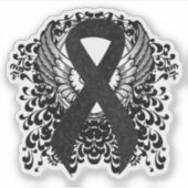 Zwart lint met vleugels sticker (Voorkant)