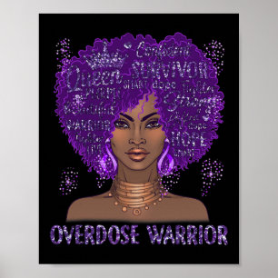 Zwart Lint Paarse Overdosis Warrior Awareness GI Poster