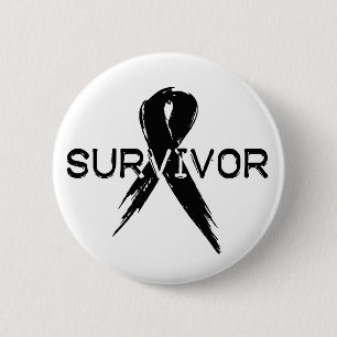 Zwart lint — Survivor Ronde Button 5,7 Cm