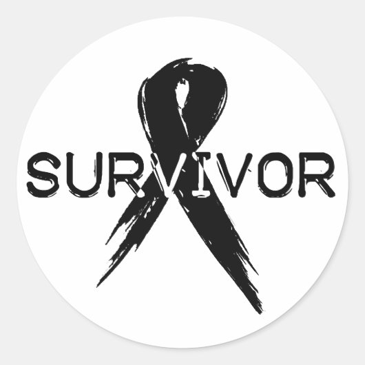 Zwart lint - Survivor Ronde Sticker (Voorkant)