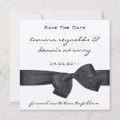 Zwart lint zilver metallisch sparen de datum save the date (Voorkant)