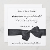 Zwart lint zilver metallisch sparen de datum save the date (Voorkant / Achterkant)