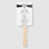 Zwart lint zilveren zwaan bruiloft programma fans handwaaier (Voorkant)