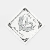 Zwart lint zilveren zwanenpapier servetten (Hoek)