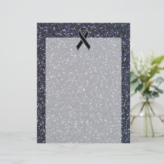 Zwart lintbewustmakingsaccentdecor (Staand voorkant)