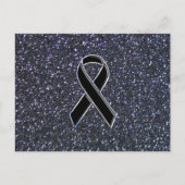 Zwart lintbewustmakingsaccentdecor briefkaart (Voorkant)